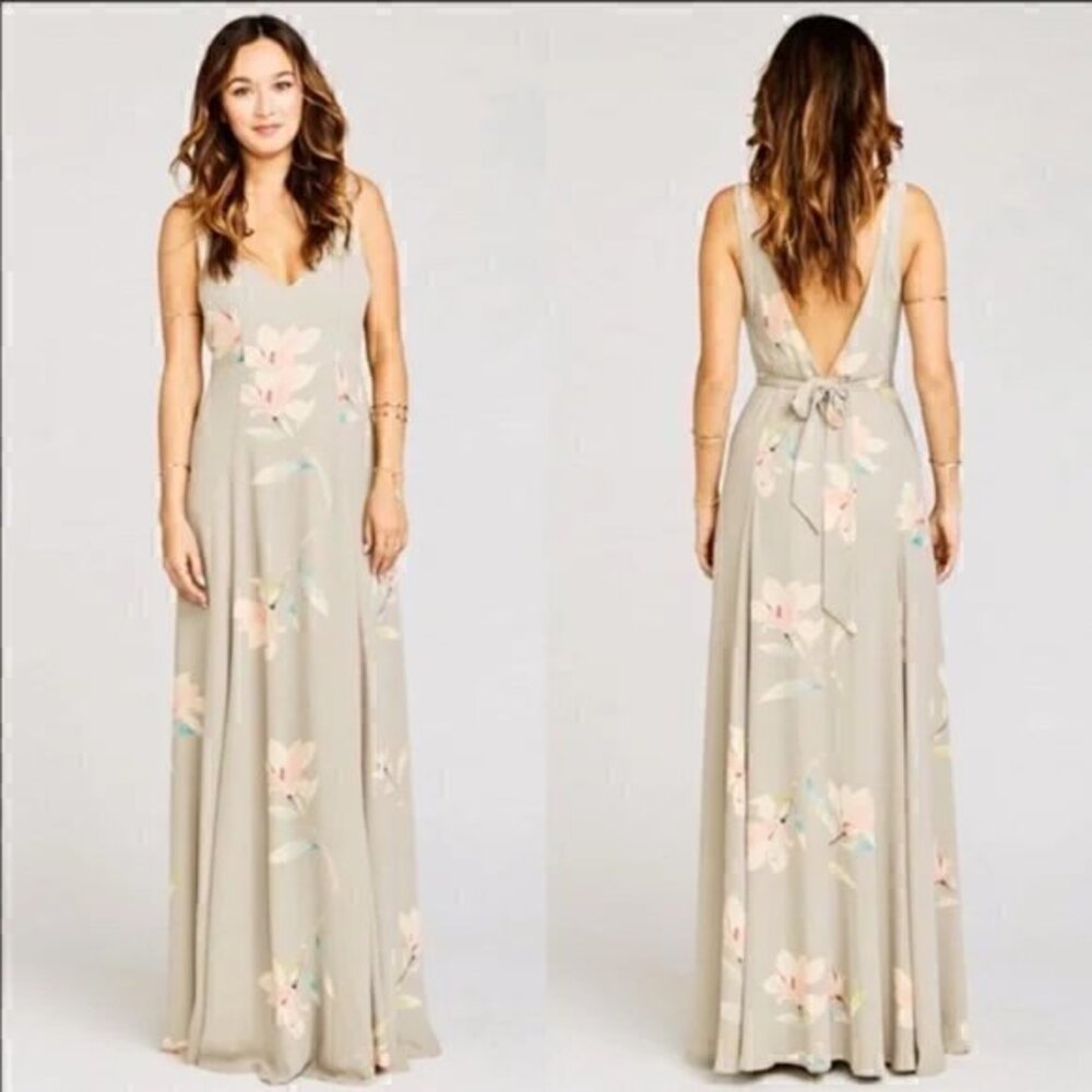 Show Me Your Mumu Jenn Maxi Bridesmaid Dress in Lily Showers Size XS NWT